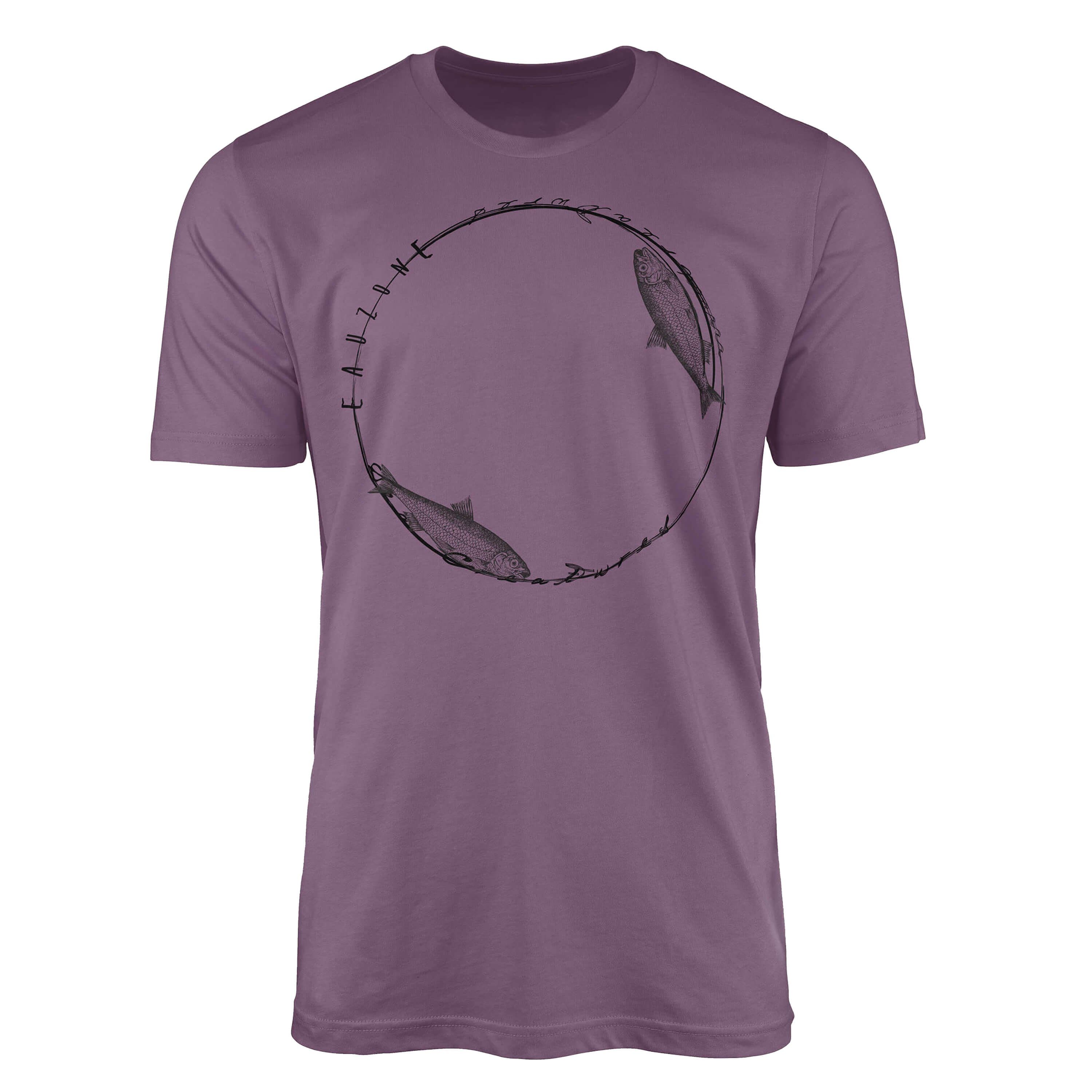 Sinus Art T-Shirt T-Shirt Tiefsee Fische - Serie: Sea Creatures, feine Struktur und sportlicher Schnitt / Sea 039 Shiraz