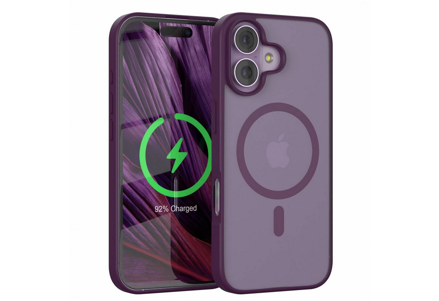 EAZY CASE Handyhülle Outdoor Case MagSafe für Apple iPhone 17 6,3 Zoll, Outdoor Handyhülle MagSafe Bumper Kameraschutz stoßfest dunkel Lila
