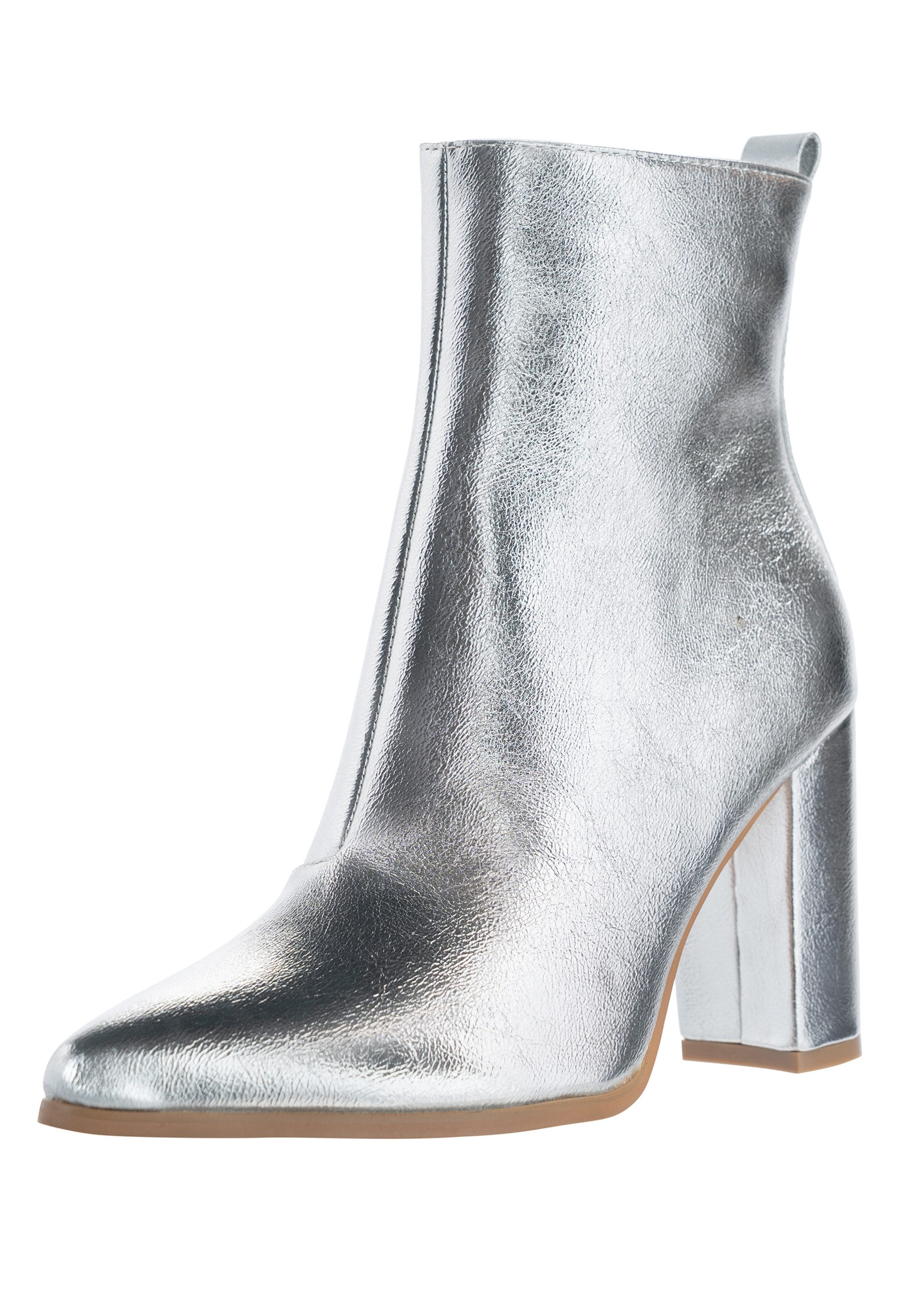 Salinyang Damen Ankle Boots mit Blockabsatz, cleanem Schaft & spitzer Form Stiefelette