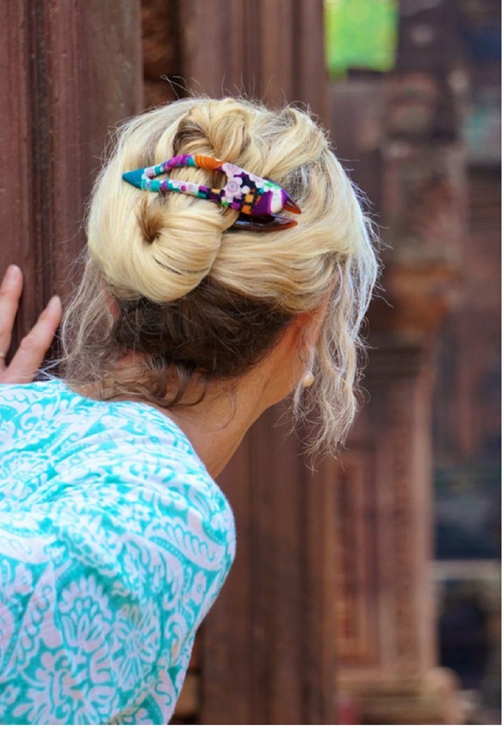Haarspange Trend großer LK Chrysantheme Bogen, schöne Haarschmuck Haarclip, & Style Blau außergewöhnlich