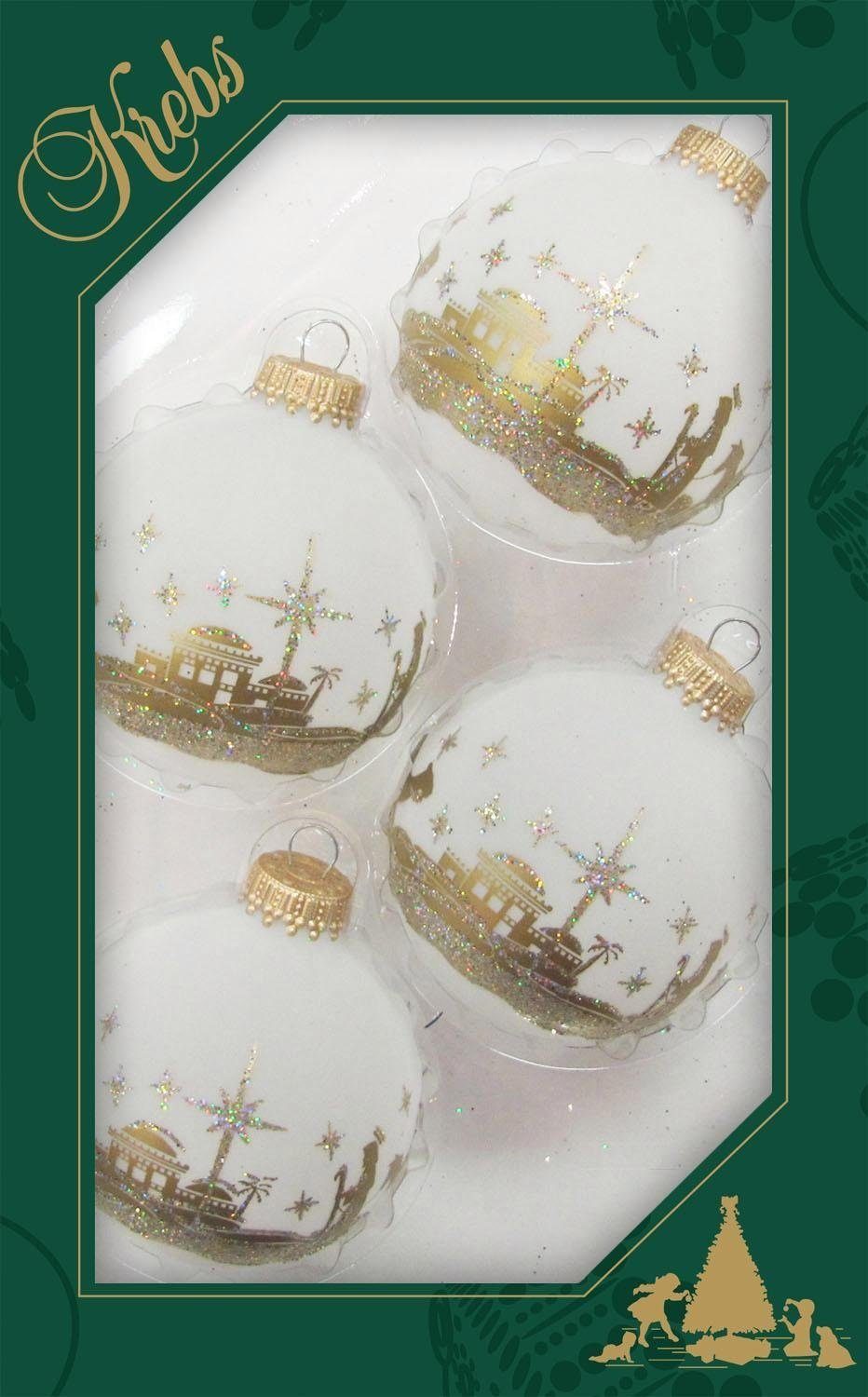 Krebs Glas Lauscha Weihnachtsbaumkugel Bethlehem (4 St)