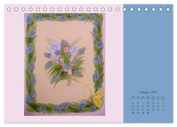 CALVENDO Wandkalender Blumen Elfen (Tischkalender 2024 DIN A5 quer), CALVENDO Monatskalender