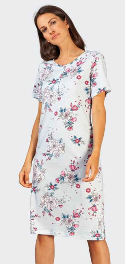Hajo Nachthemd Damen Schlafshirt mit Knopfleiste (1-tlg) Modalmischung