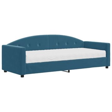 vidaXL Bett Tagesbett mit Matratze Blau 80x200 cm Samt