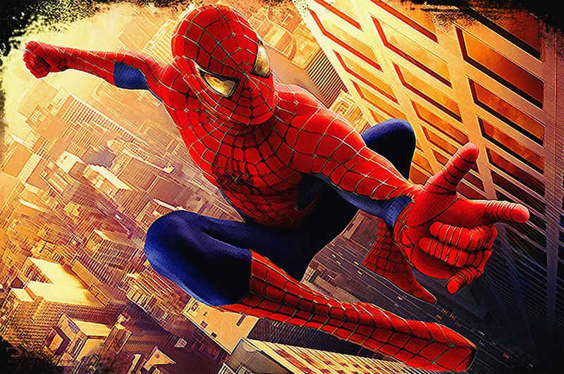 WandbilderXXL Fototapete »Spiderman«, glatt, Retro, Fernseheroptik, Vliestapete, hochwertiger Digitaldruck, in verschiedenen Größen