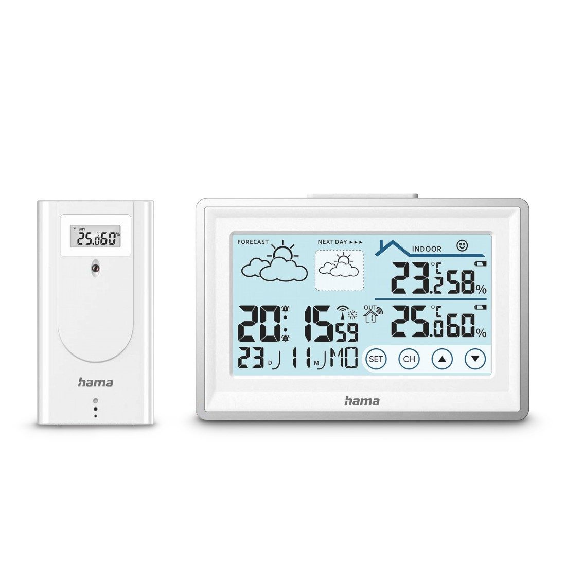 Hama Wetterstation "Bahamas" mit Außensensor, Funk, Wecker Wetterstation (Raumklima, Thermo-/Hygrometer)