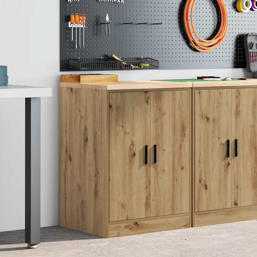 vidaXL Werkzeugschrank Garagen-Aufbewahrungsschrank Artisan-Eiche Massivholz Kiefer (1-St)