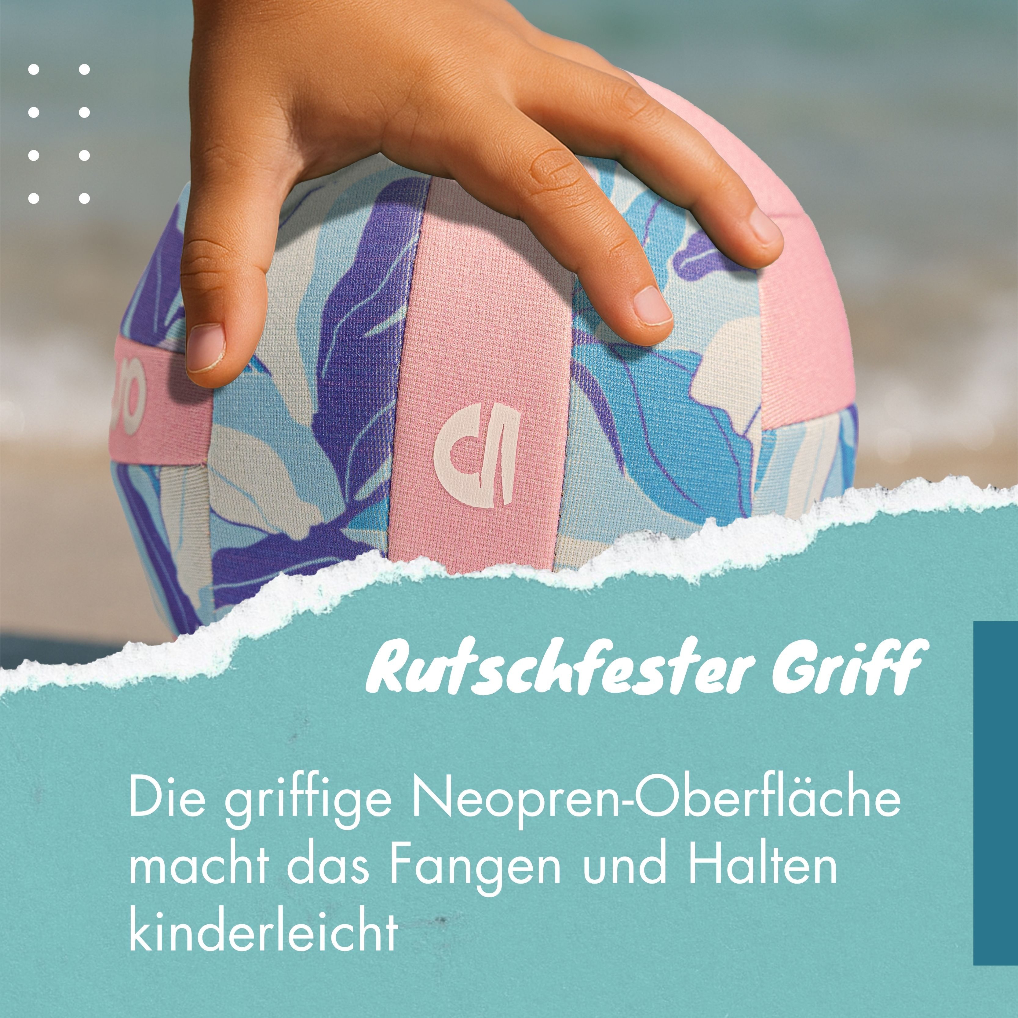 Momevo Beachball Beachbuddy Neopren Wasserball Kinder – Weich für Pool & Strand