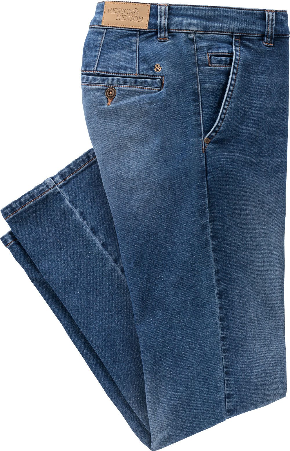 HENSON&HENSON Chinohose Dehnbarer Komfortbund