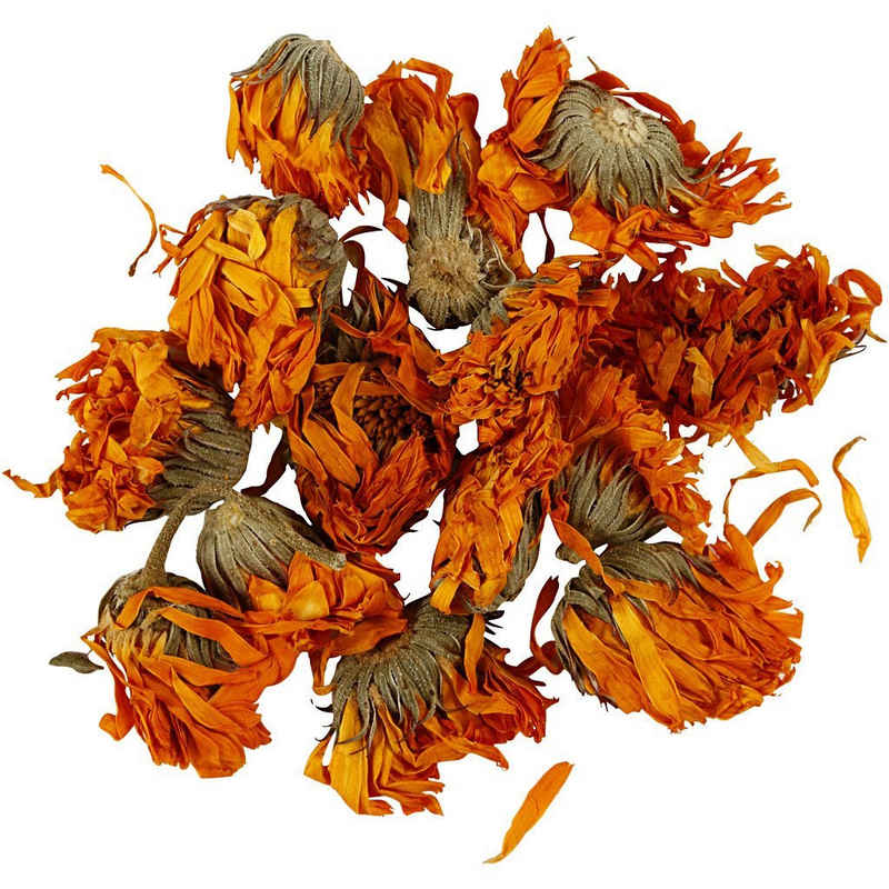 Creotime Bastelnaturmaterial Trockenblumen, Ringelblume, 1 - 1,5 cm, 15 g, Gold