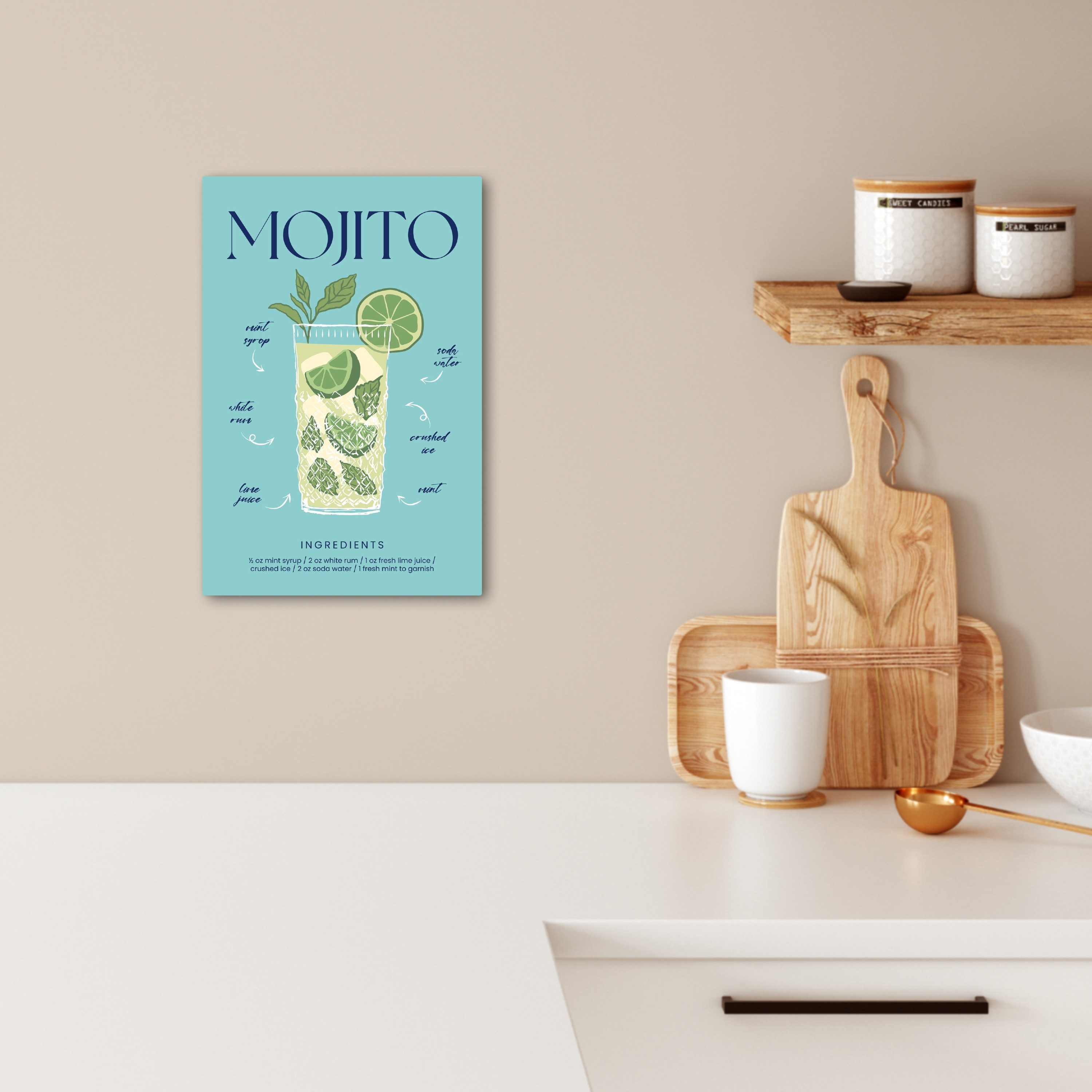 OneMillionCanvasses® Leinwandbild Vintage - Mojito - günstig online kaufen