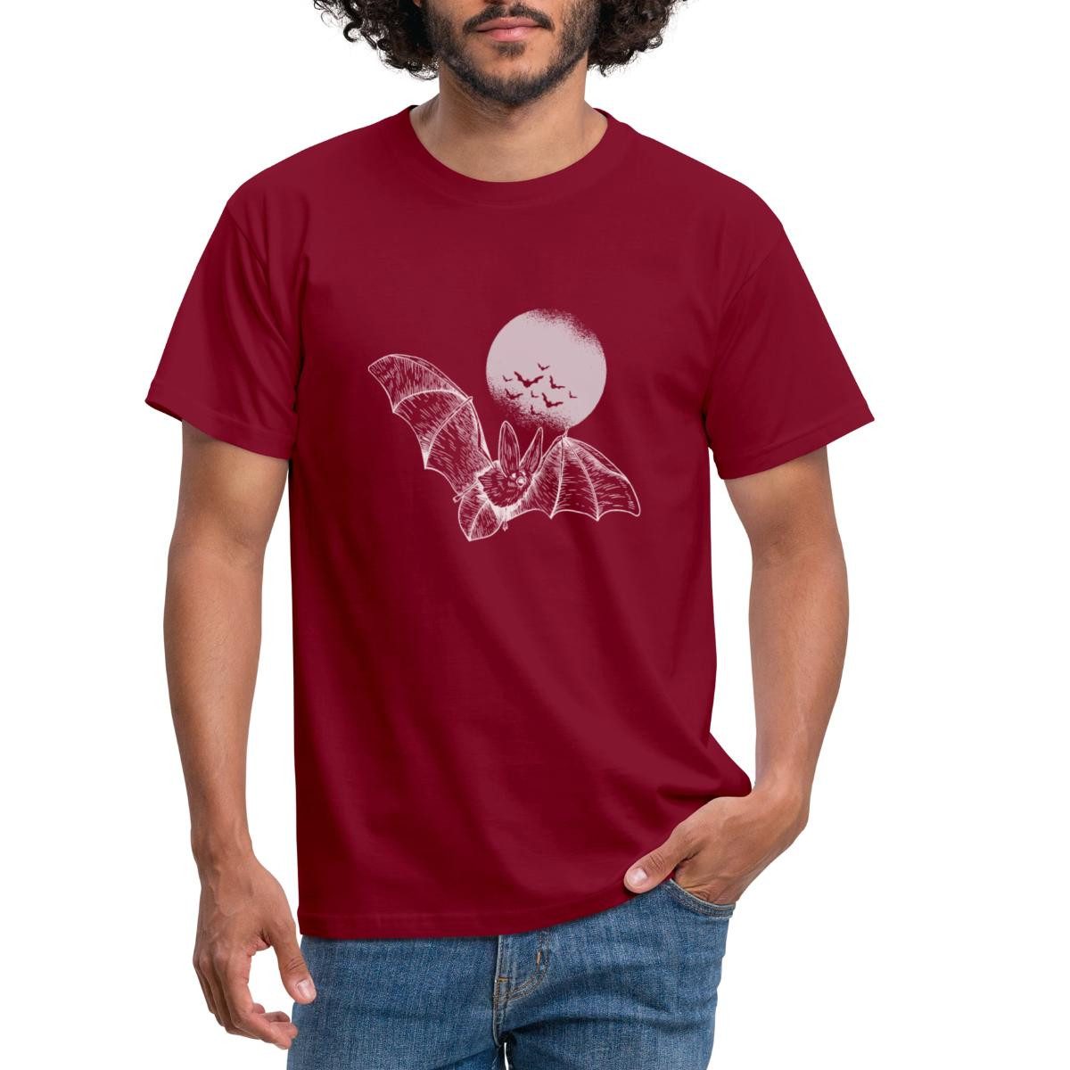 Spreadshirt T-Shirt Halloween Fledermaus Mit Vollmond günstig online kaufen