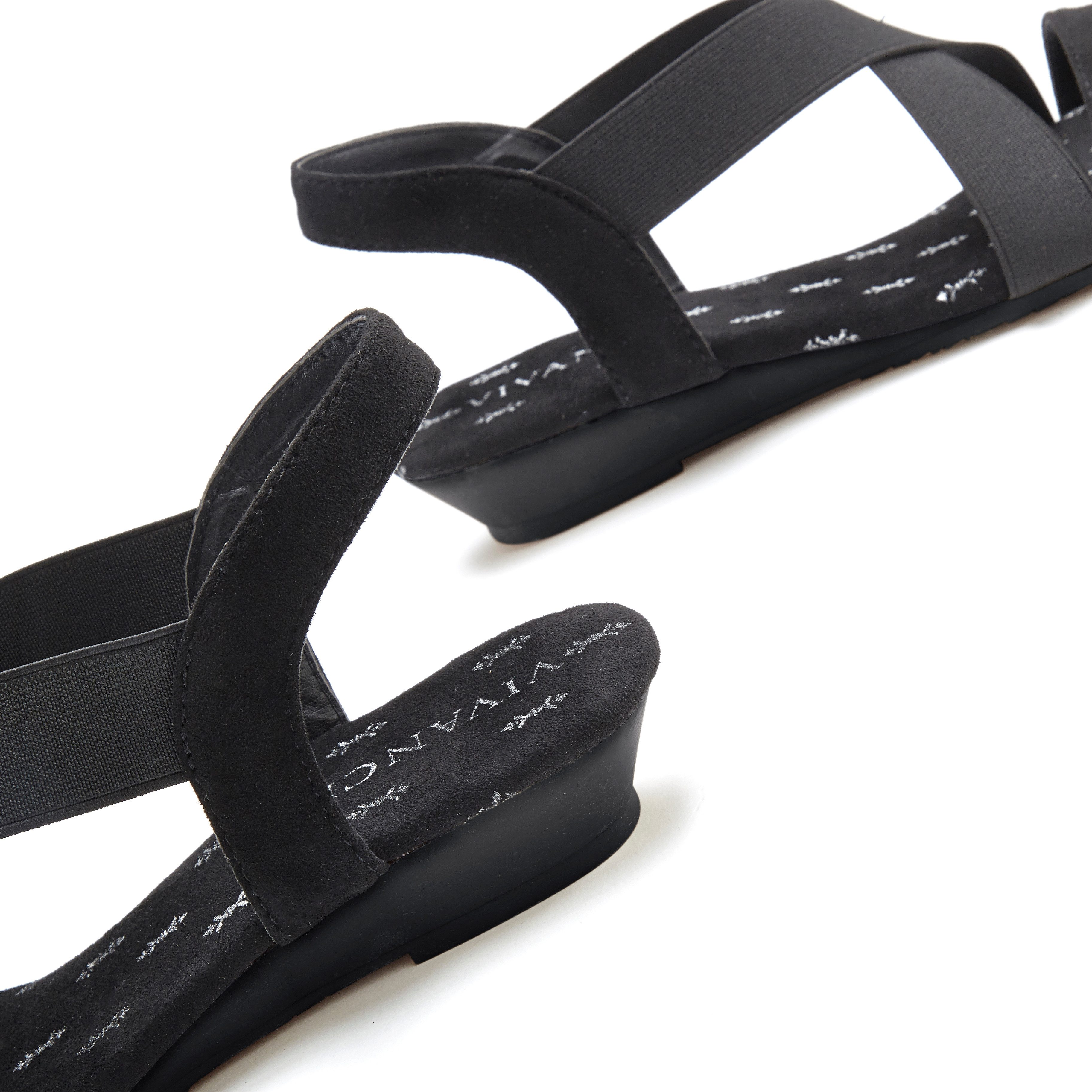 Vivance Sommerschuh, offener Schuh, Sandale, Sandalette mit elastischen Riemchen und Keilabsatz VEGAN