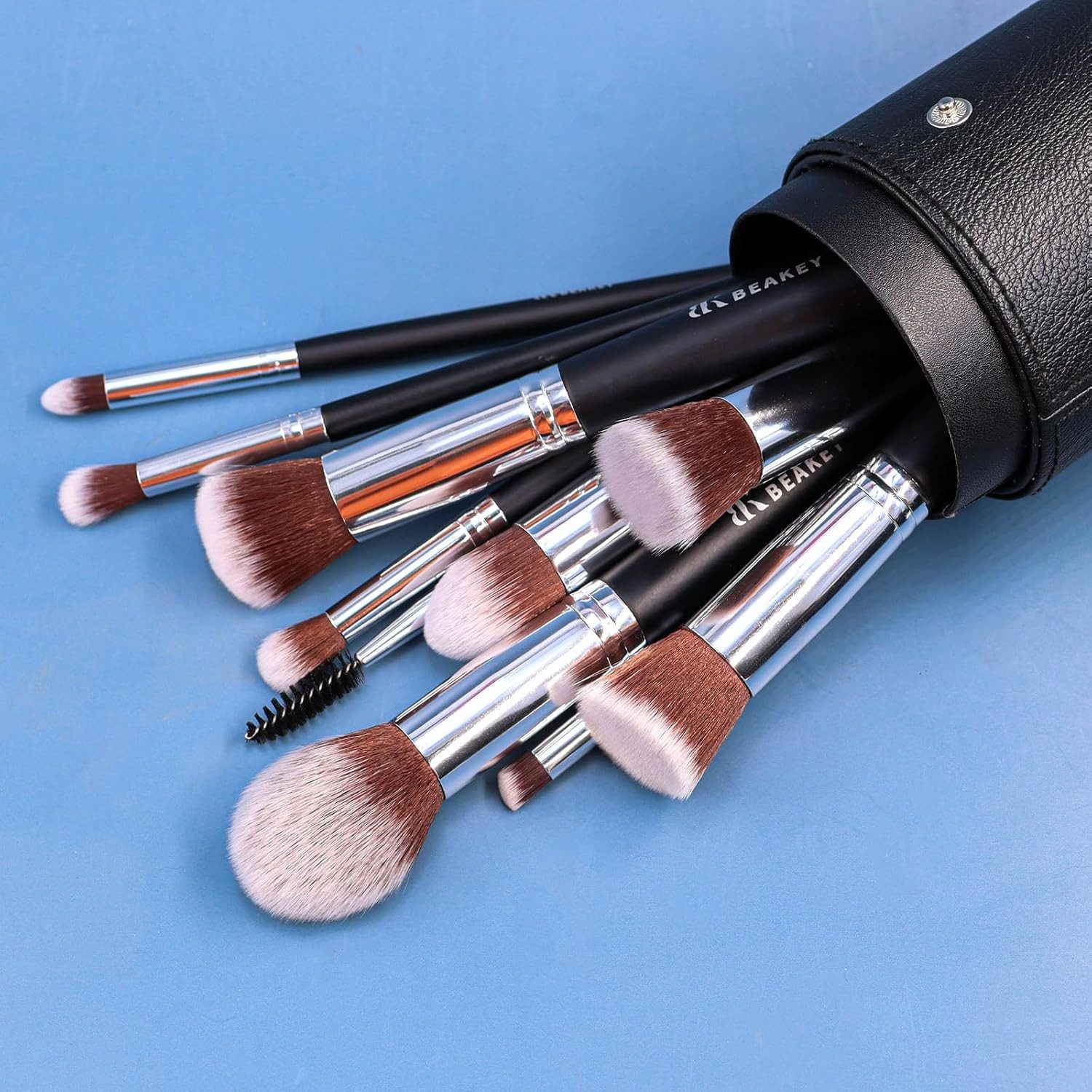 BEAKEY Kosmetikpinsel-Set Professionelles Foundation Make up Premium-Set, Puderpinsel Lidschatten Blush Schminkpinsel Set Beauty Schwamm