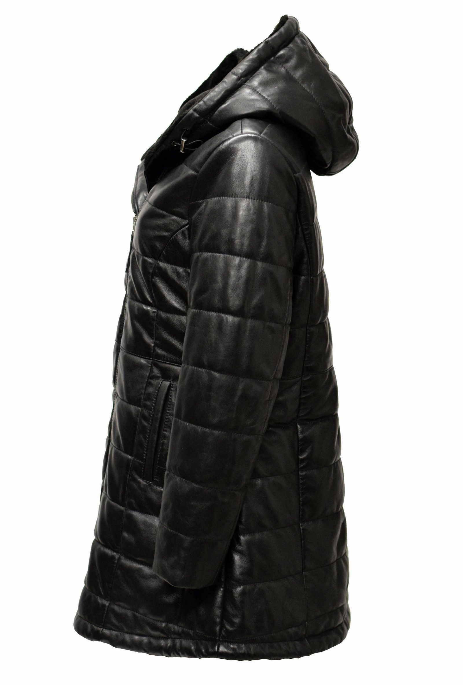 Zimmert Leather Ledermantel Vanessa washed Lammnappa, Kapuzenkragen, Steppm günstig online kaufen