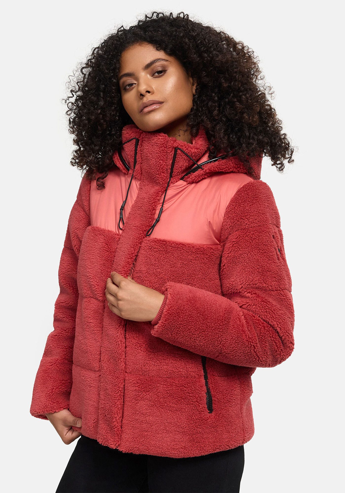 Marikoo Winterjacke Kaguraa warme Teddyfell Sherpa Jacke