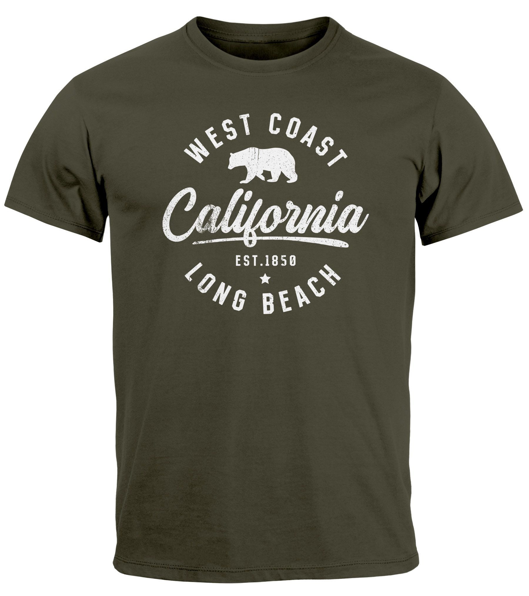 Neverless Print-Shirt Herren T-Shirt Print California günstig online kaufen