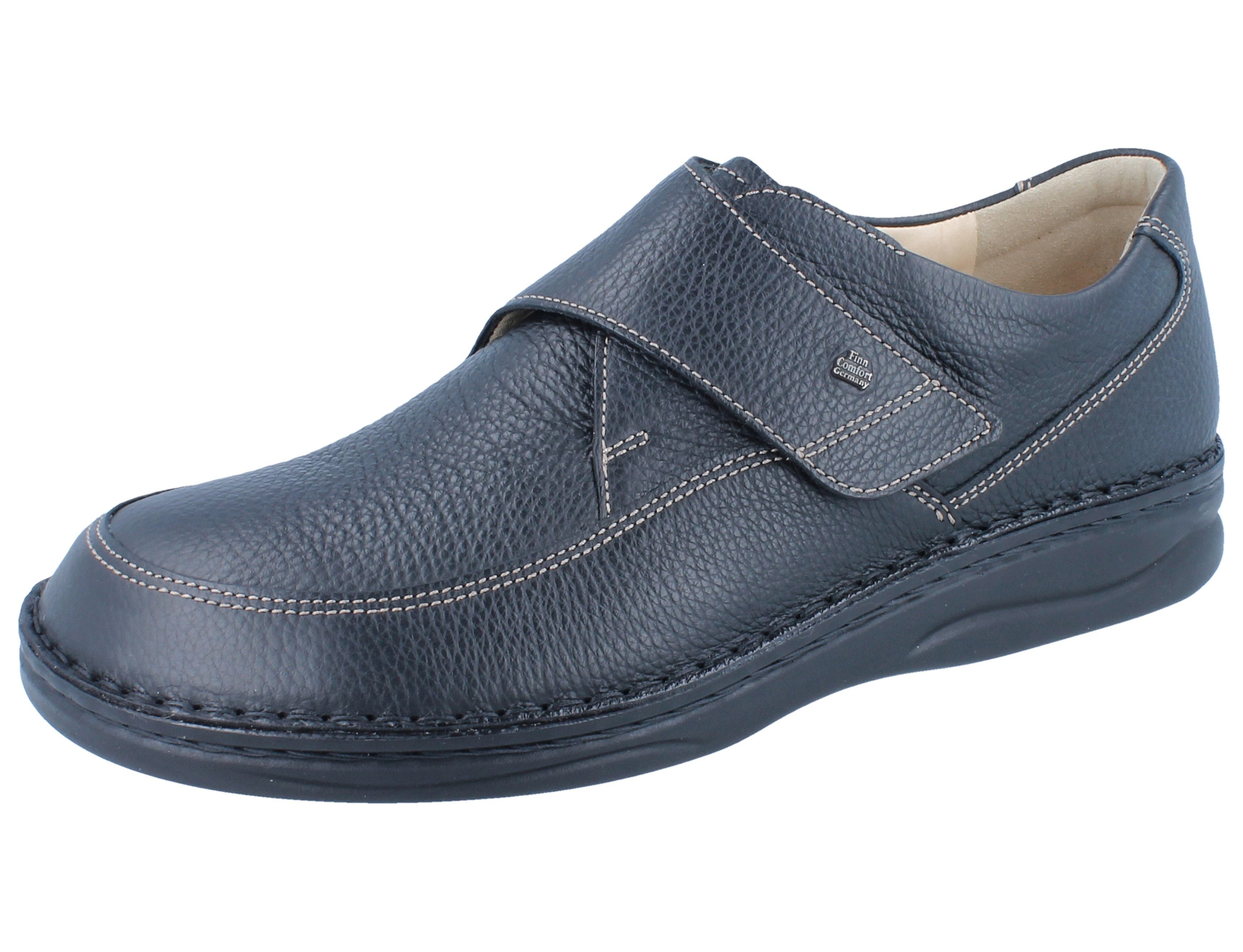 Finn Comfort FINN COMFORT Braga Herren Kletthalbschuhe schwarz Glattleder - Größe: Schnürschuh Wechselfußbett