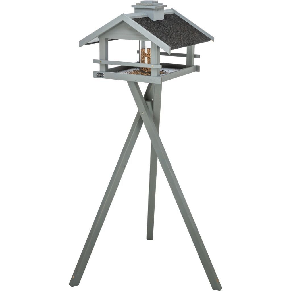 TRIXIE Vogelhaus Futterhaus - grau - 49 × 34 × 45 cm/1,34 m