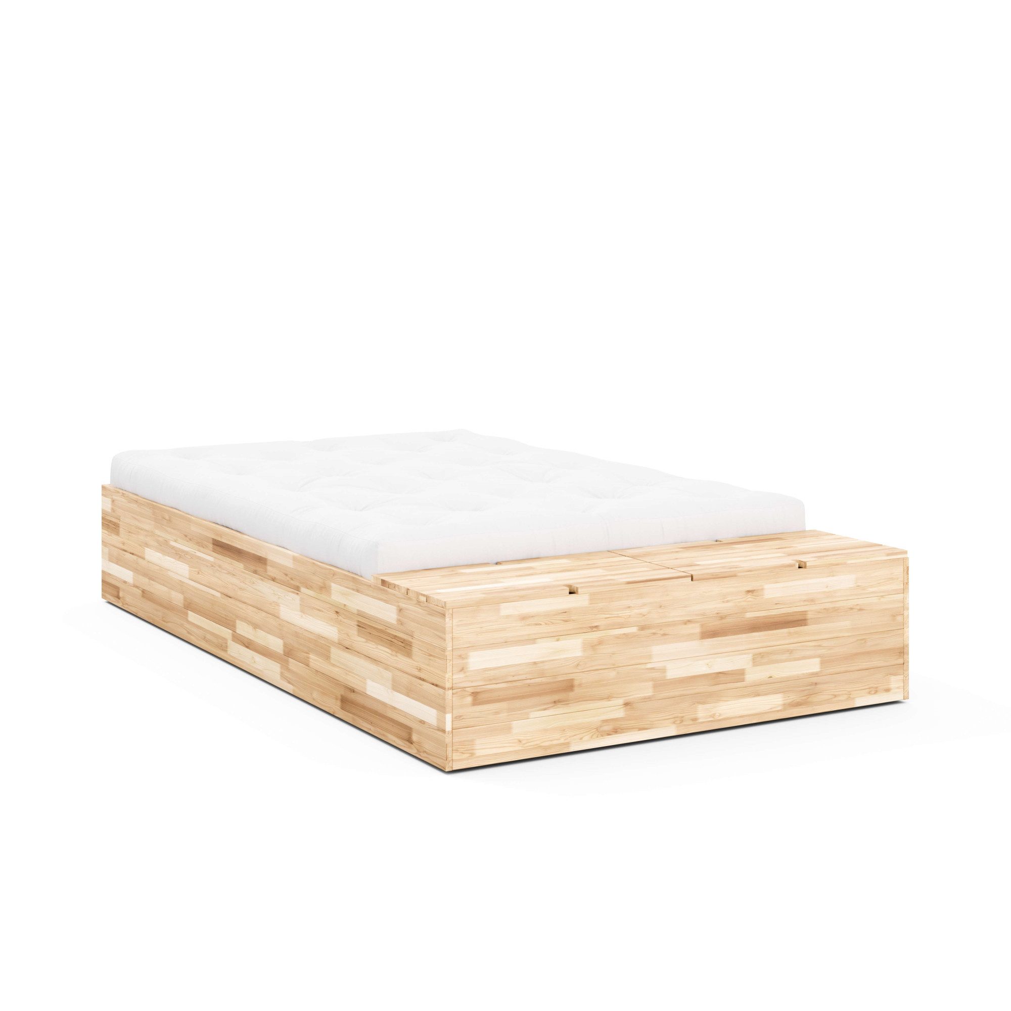 Karup Design Bettgestell Basement Bed, Stauraumbett, Bett optional mit oder ohne Sitzbank, Bett mit integriertem Stauraum, inkl Lattenrost, FSC®zertifiert