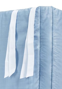 Nordic Coast Company Bettnestchen, Baby Bettnestchen 100% zertifizierte Baumwolle Babynestchen mit Fixierbändern Blau Grau Junge Mädchen ab Geburt