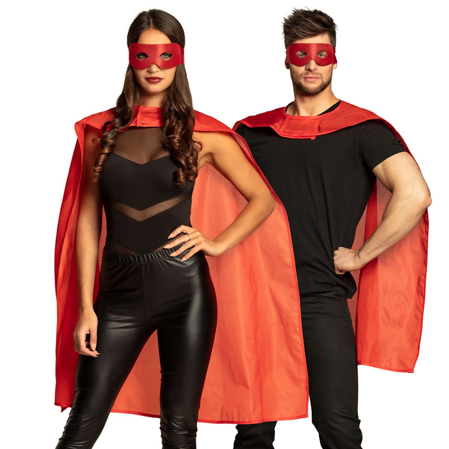 Kostüm Kostüm-Set 'Held' für Erwachsene, Rot - Augenmask
