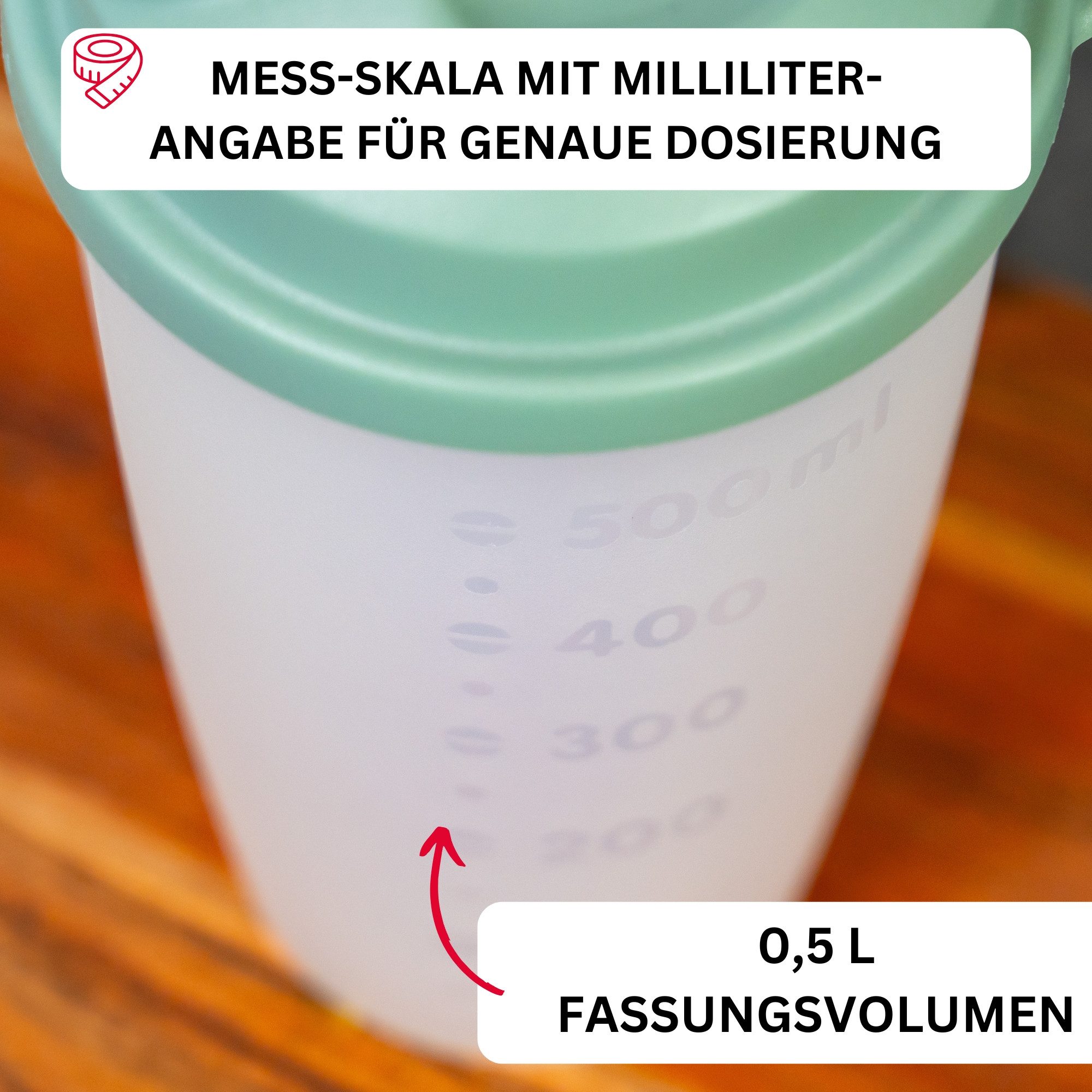 WESTMARK Dressing Shaker mit Mess-Skala, Mix- und Schüttelbecher, herausnehmbarer Mixscheibe, PP