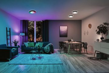 Paulmann LED Deckenleuchte Rainbow Dynamic 22W 375mm Weiß/Schwarz 230V, LED fest integriert, Tageslichtweiß, RGBW TunableWhite