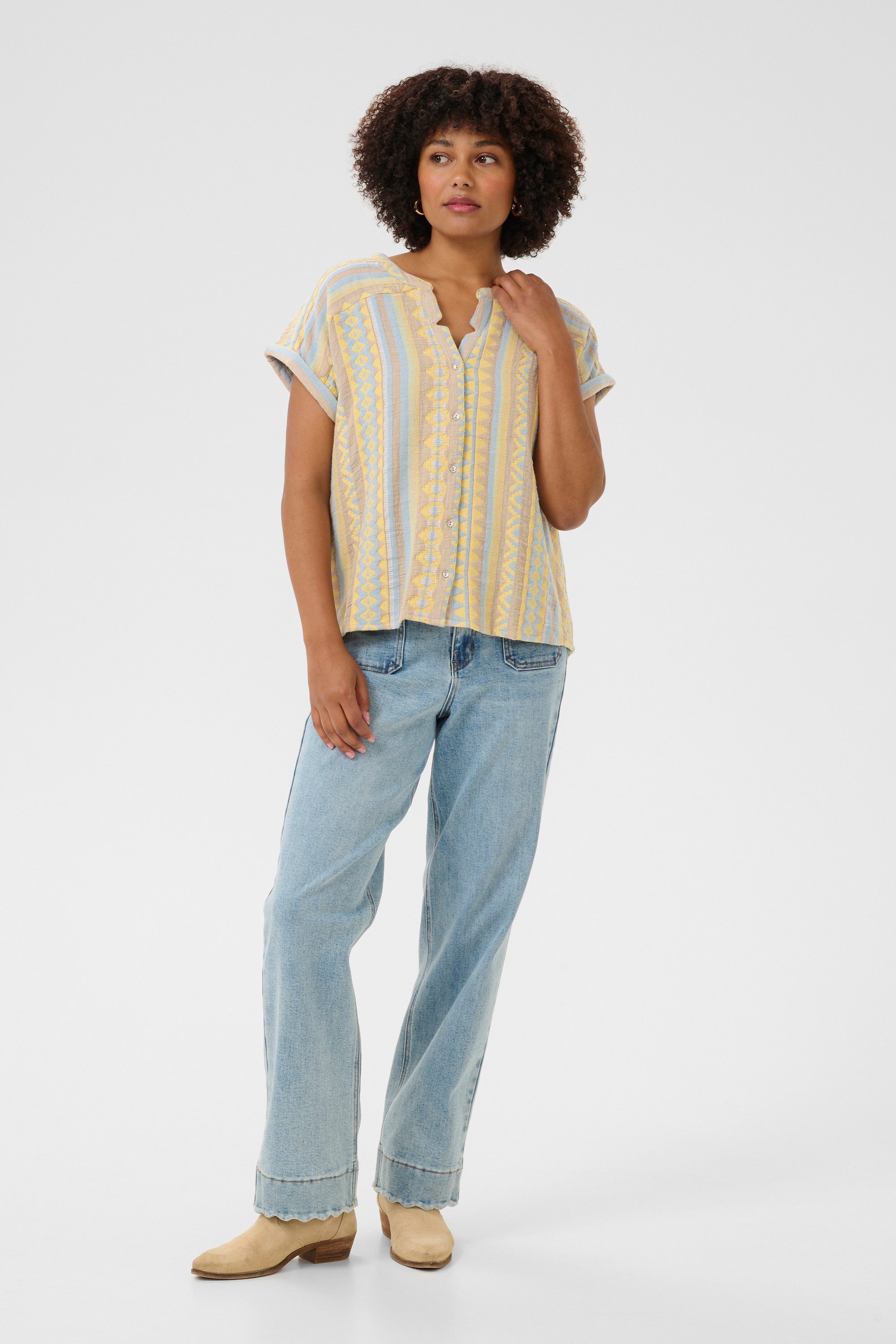 Cream Kurzarmbluse Kurzarm-Bluse CRSola