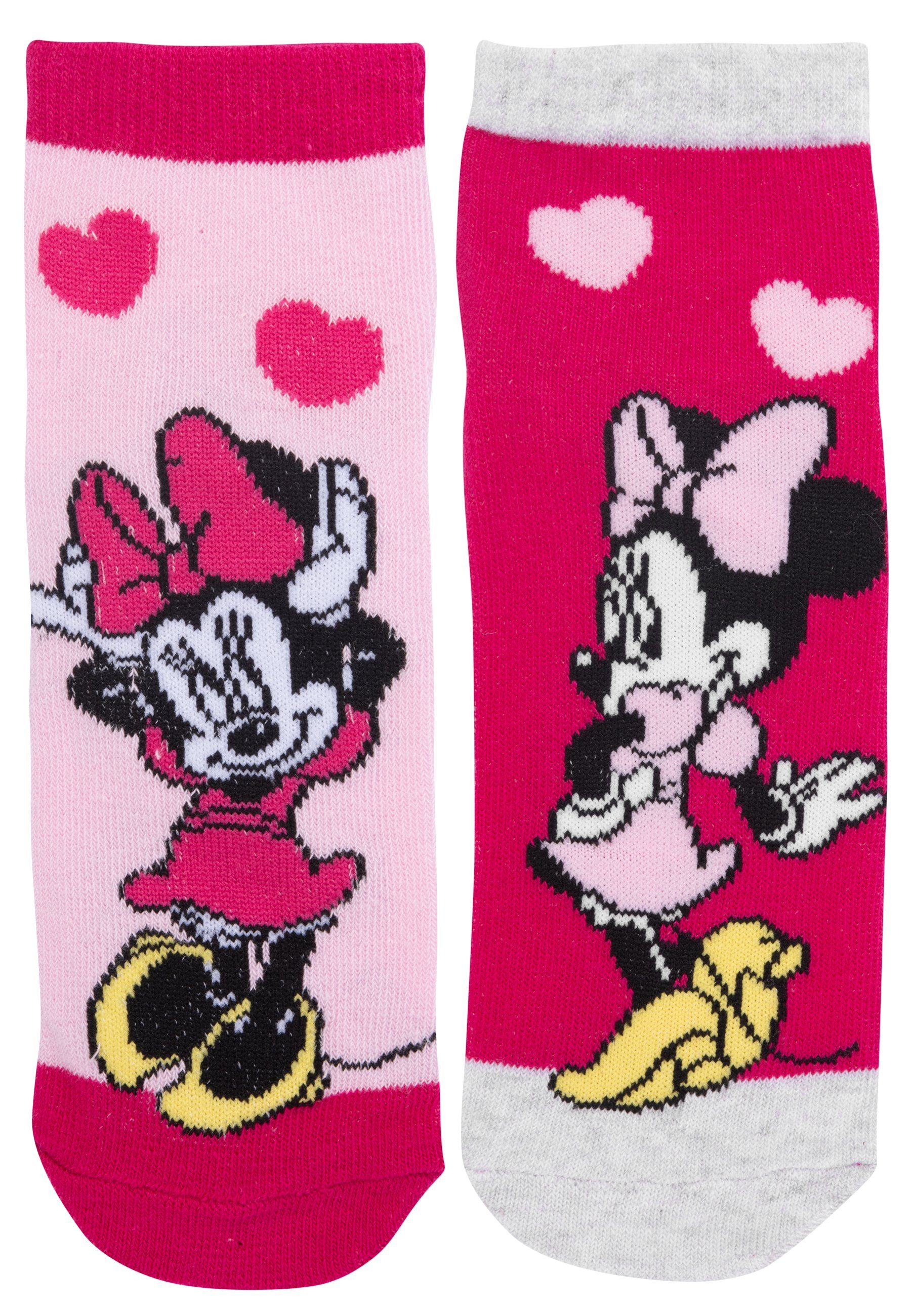 United Labels® Socken Disney Socken Bunt (4er Sneaker Mädchen Kinder Minnie Mouse Pack)
