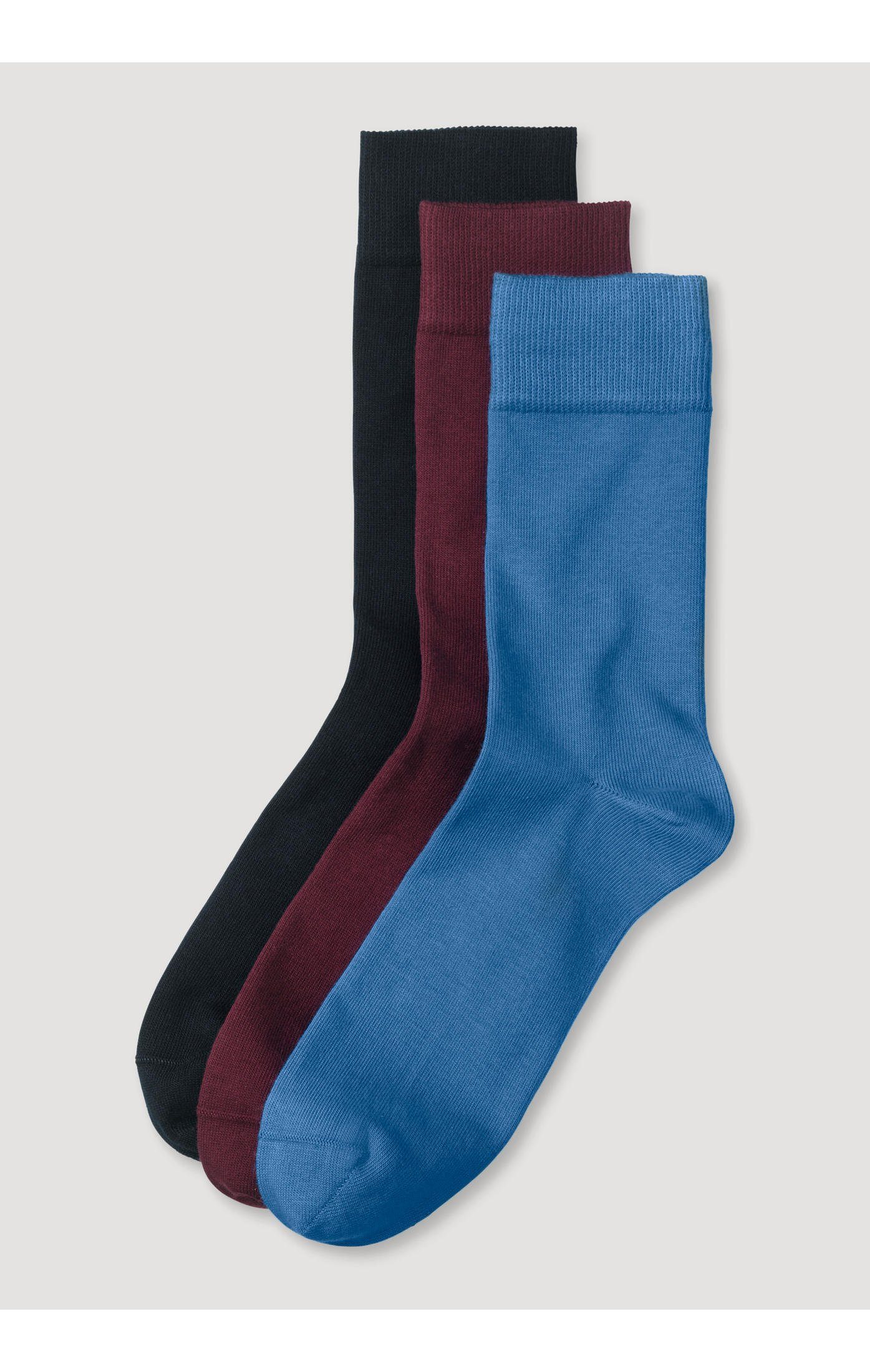 Hessnatur Socken im 3er-Set aus Bio-Baumwolle (3-Paar) kobaltblau