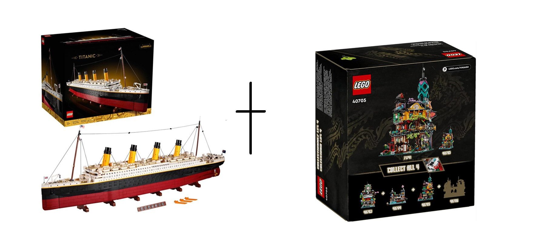 Titanic (10294) Inkl. Ninjago 40705 Mikromodell der Gärten Spielbausteine