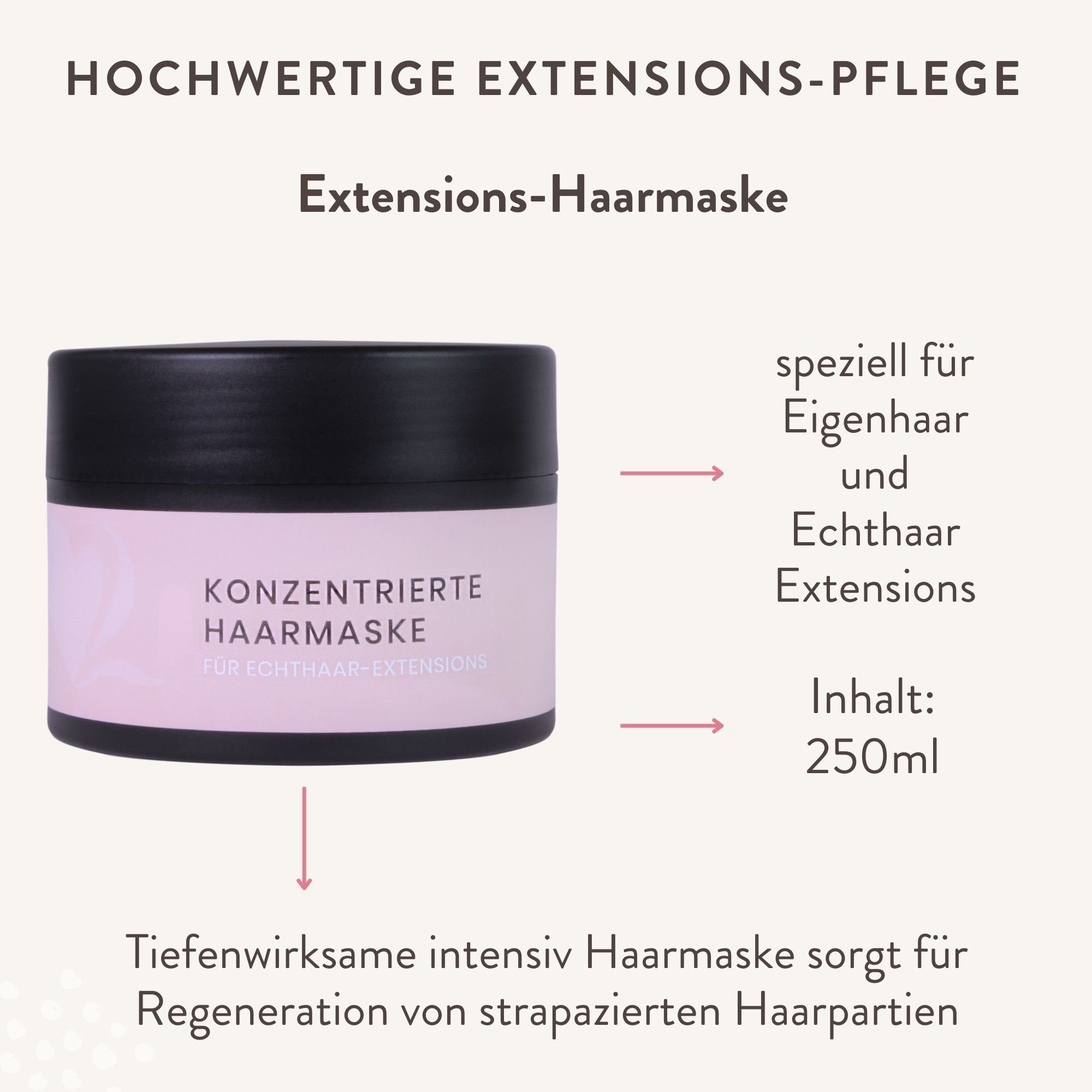 hair2heart Echthaar-Extension Haarmaske für Extensions 250ml