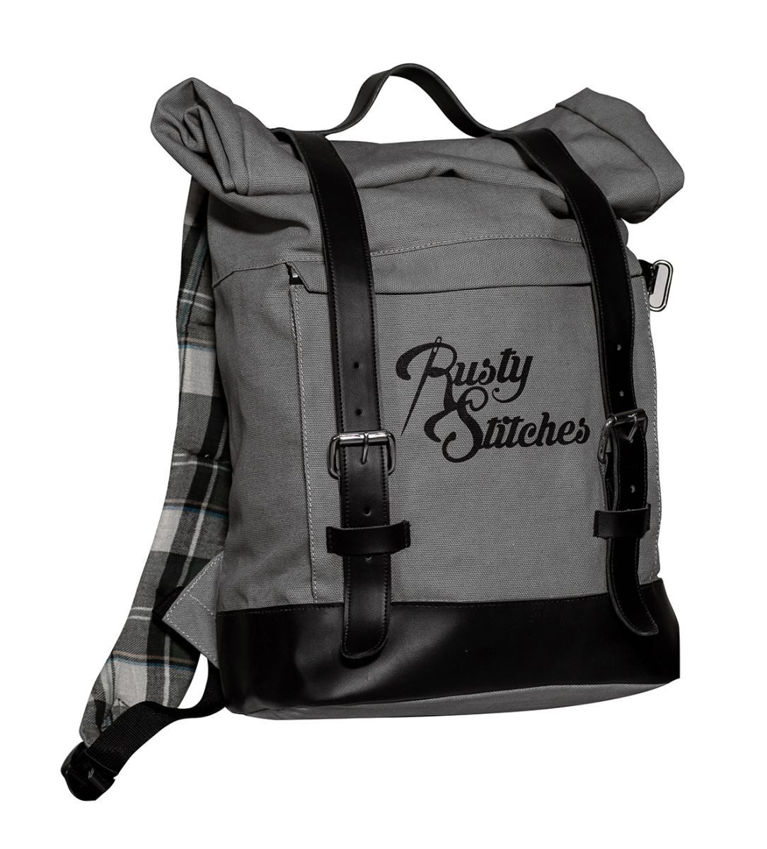Rusty Stitches Freizeitrucksack Rusty Stitches Rucksack Archer grau-schwarz, Motorradrucksack im Urban / City Style