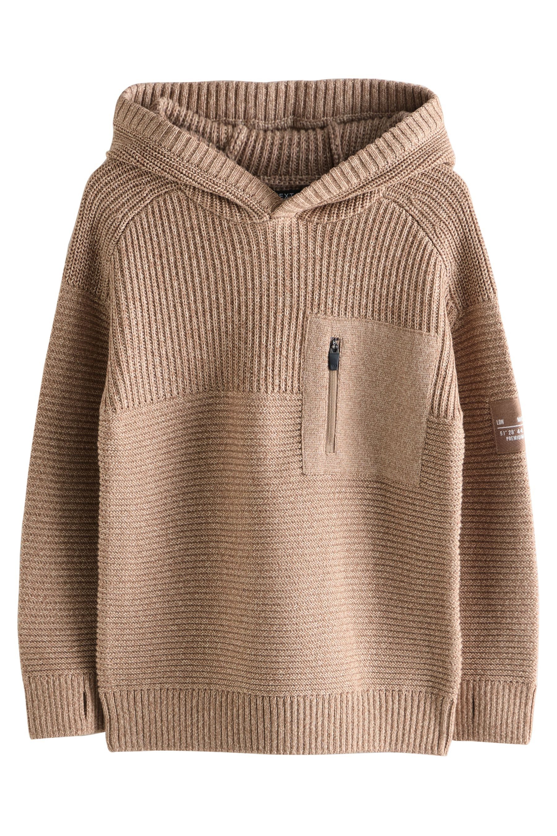 Kapuzenpullover Gestricktes Utility-Kapuzensweatshirt