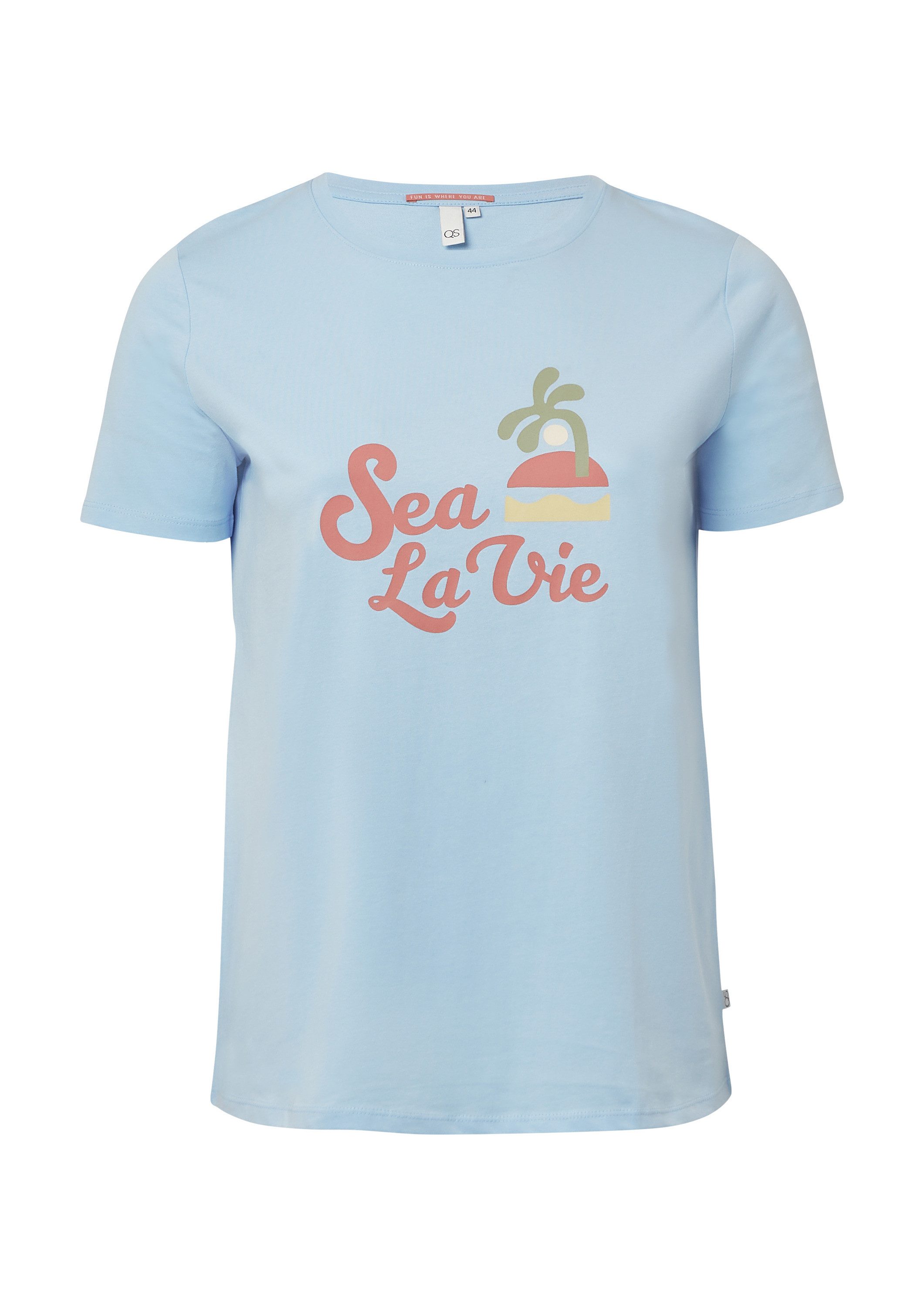 QS Kurzarmshirt T-Shirt Baumwollshirt mit Frontprint günstig online kaufen