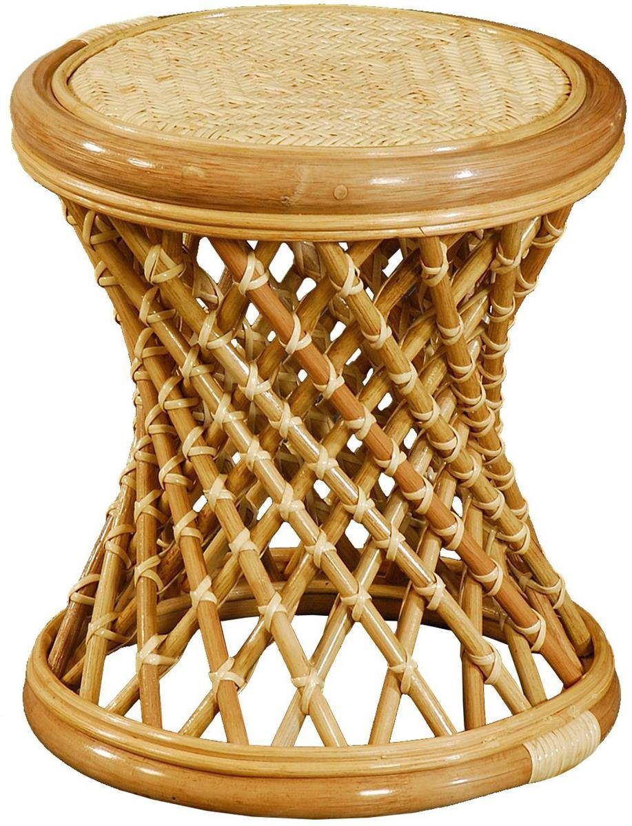 NevPuose Rattan Hocker Rund - Geflochtener Pouf Für Garten & Wohnbereich
