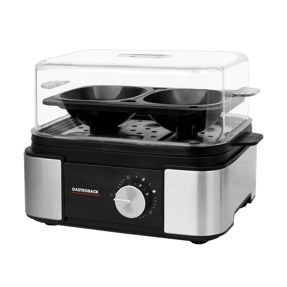 Gastroback Eierkocher EasyCook 6, Automatisches Eierkochen, Pochierfunktion, 6 Eier Kapazität