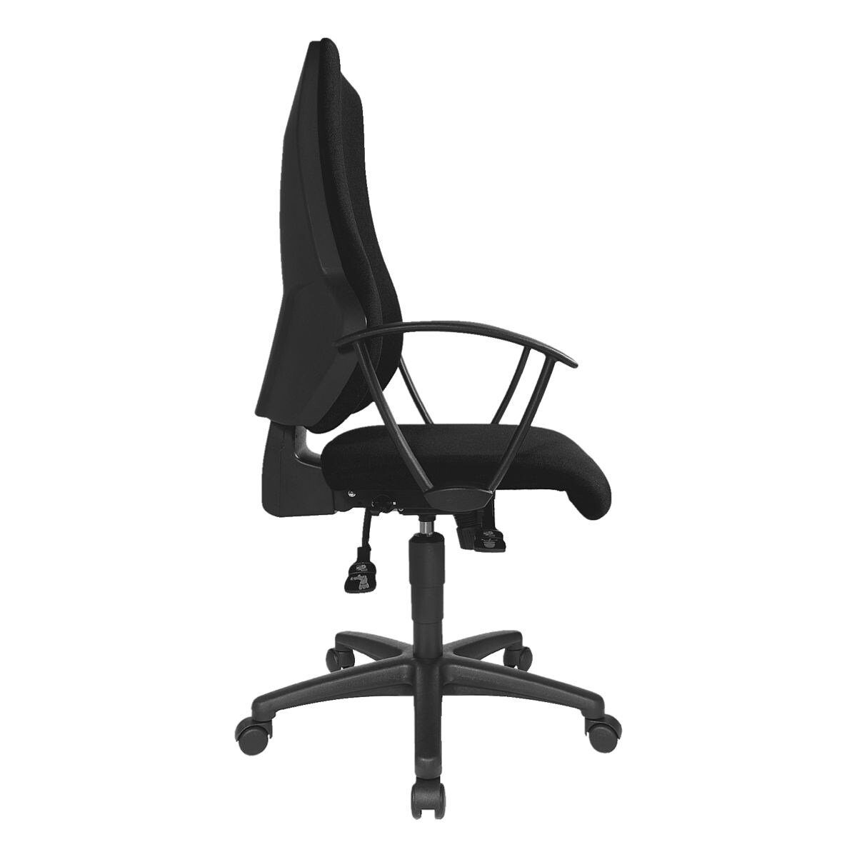 TOPSTAR mit Schreibtischstuhl Armlehnen) SY, Top-Point schwarz (ohne Flachsitz und Synchronmechanik,