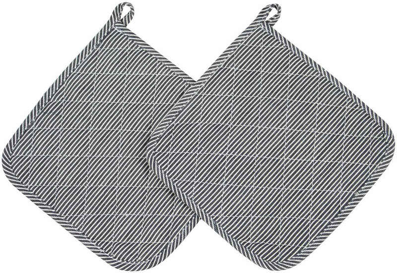 ZOLLNER Topflappen, (Set, 2-tlg), 25 x 25 cm, 100% Baumwolle, Temperaturbeständig bis 100°C