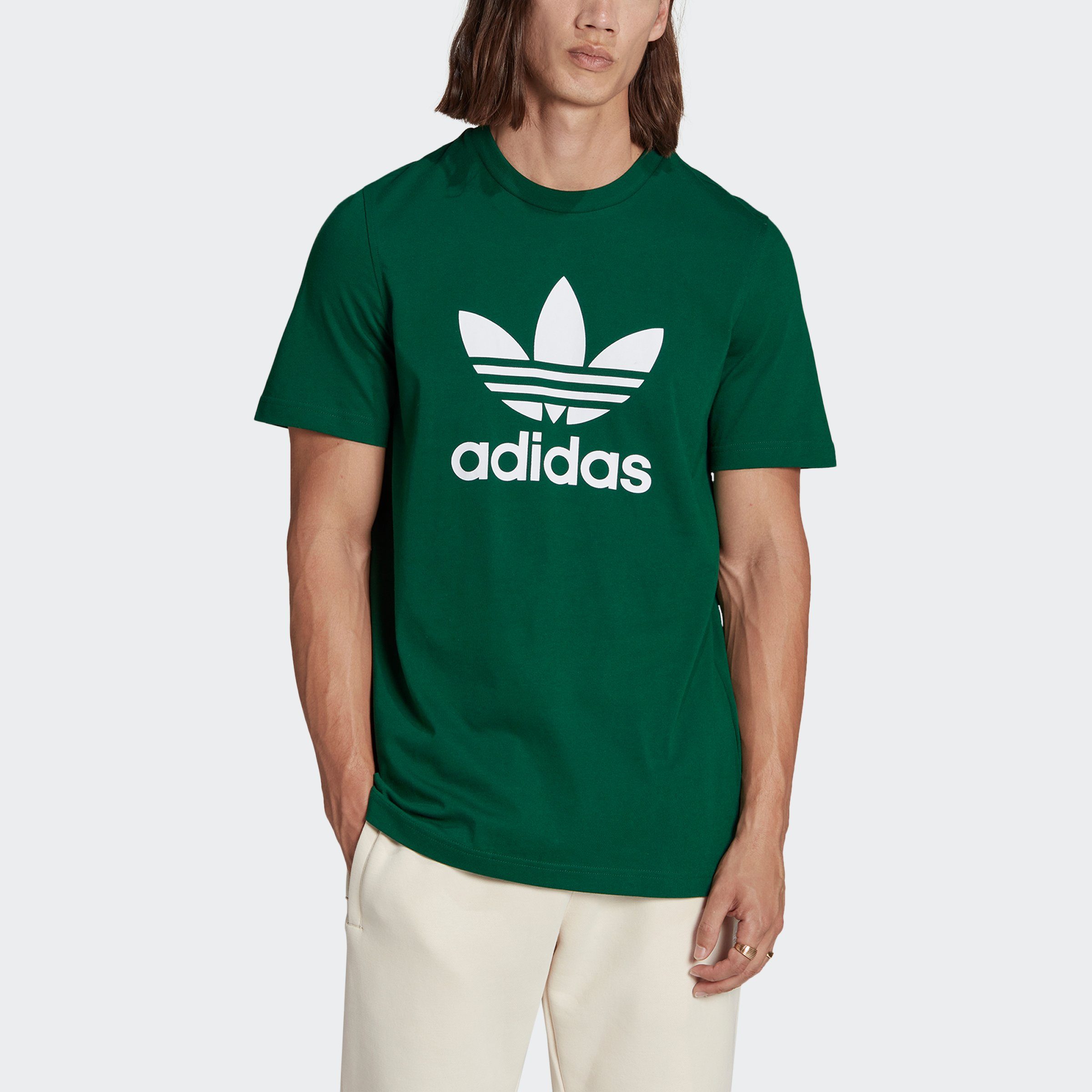 Green adidas Originals CLASSICS ADICOLOR Dark TREFOIL T-Shirt