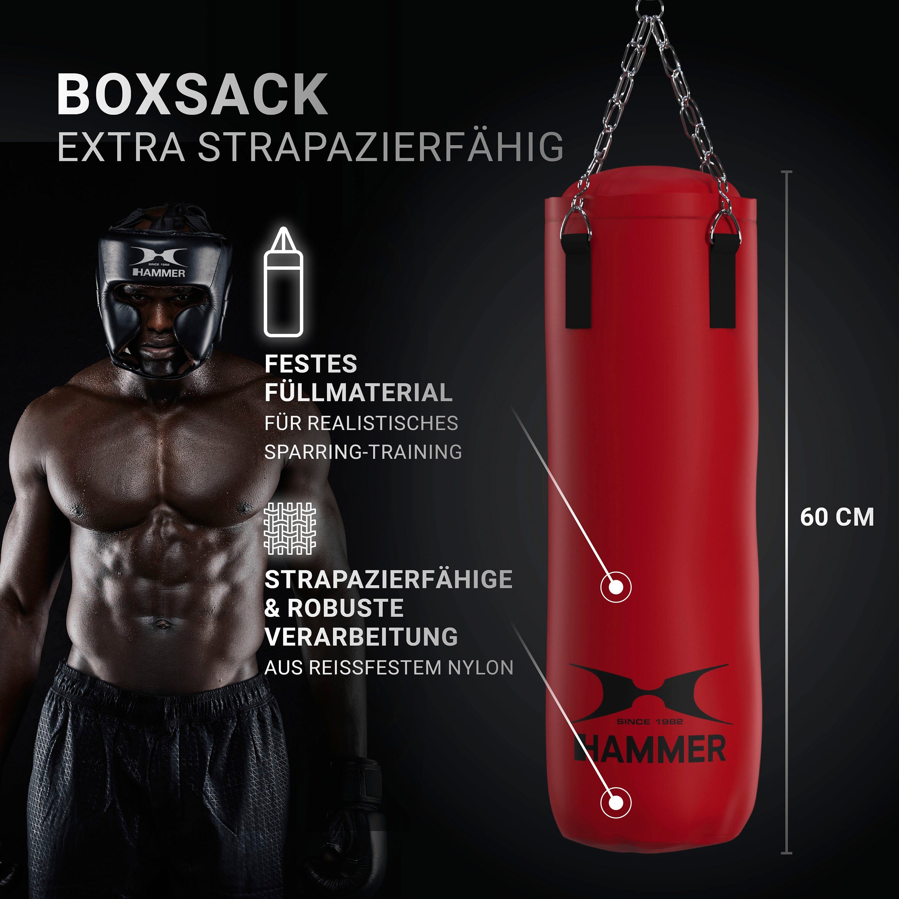 Hammer Boxsack Fit (Set, mit Boxhandschuhen)