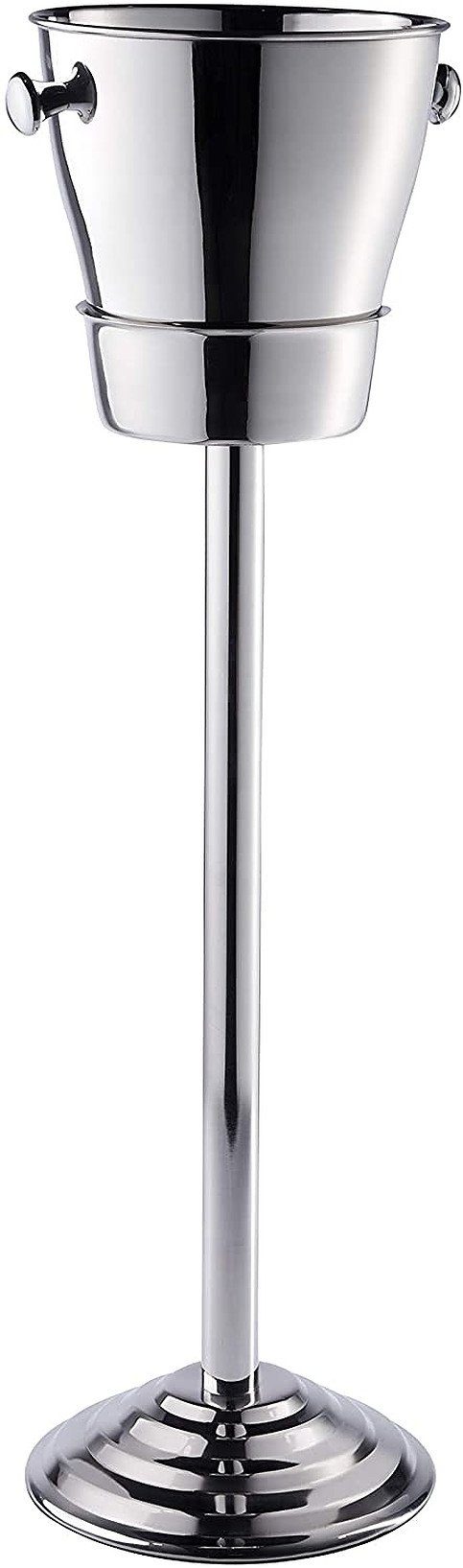 Wein- und Sektkühler Champagnerkühler auf Standfuß Flaschenkühler Edelstahl Silber - 80 cm