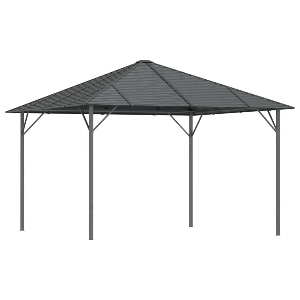 vidaXL Pavillon 3 x 3 m Pavillon mit Kunststoff Dach 3x3 m Anthrazit Garten Terrasse