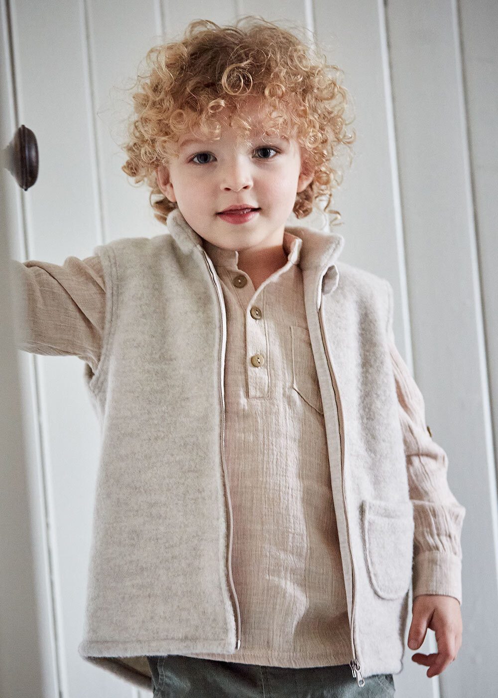 MAXIMO Fleecejacke GOTS MINI-Weste, Wollfleece Jerseyfutter, günstig online kaufen