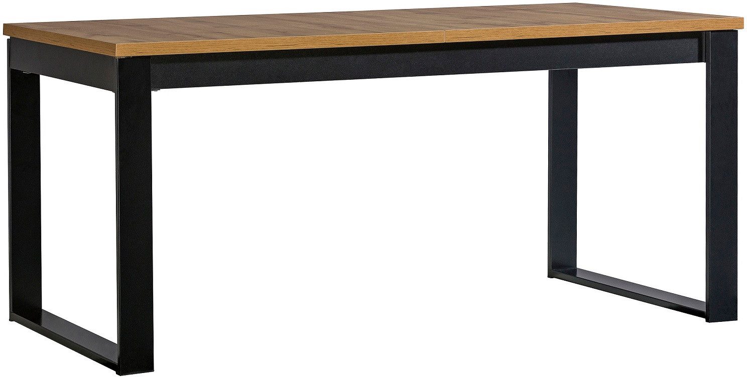 designimpex Esstisch DC-4 Eiche Wotan - Schwarz matt ausziehbar 160 bis 240 cm
