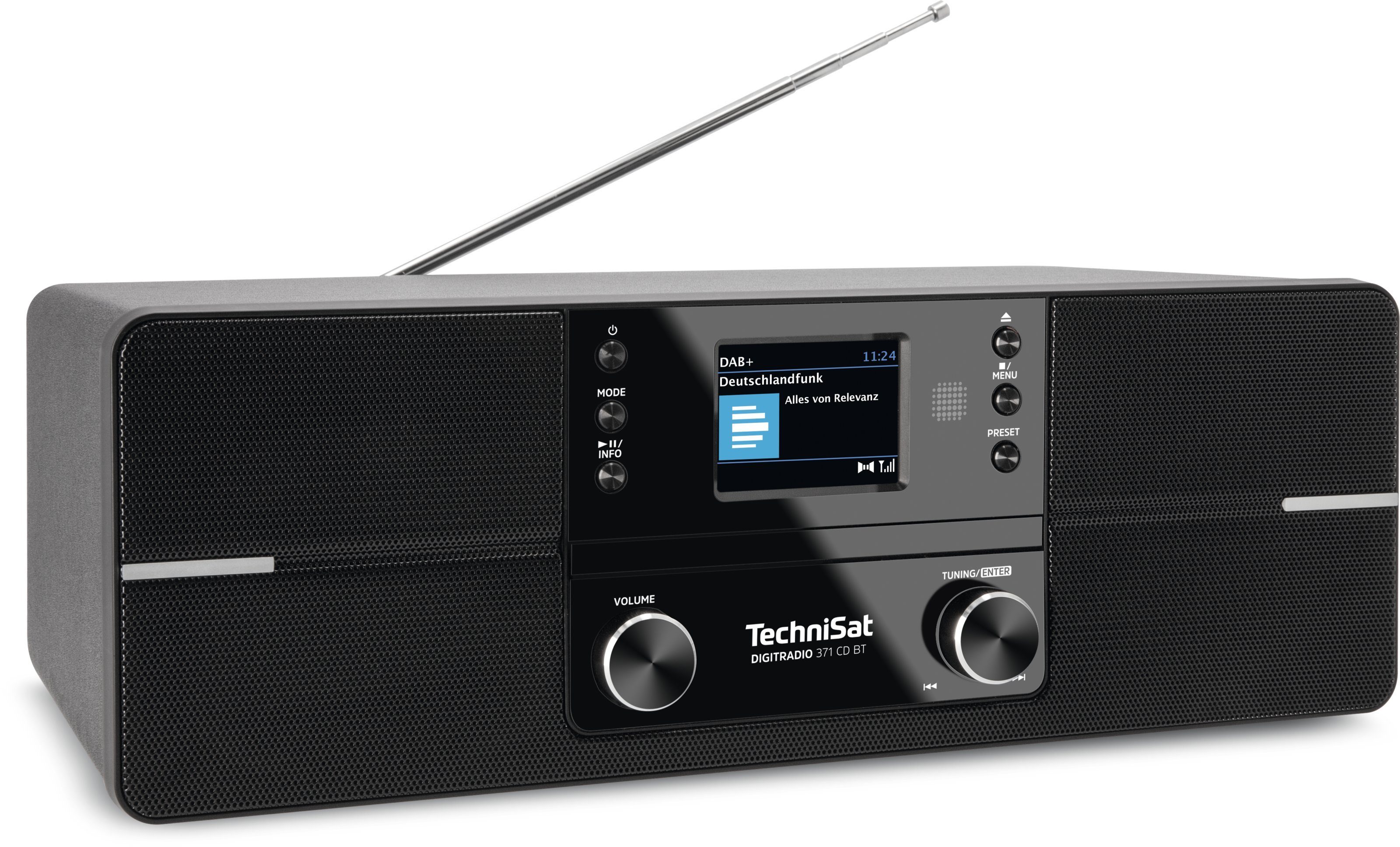 Digitalradio (Digitalradio (DAB), Bluetooth, BT 371 DIGITRADIO schwarz Fernbedienung) Inklusive CD UKW, Radiowecktimer, 10,00 CD-Player, (DAB) W, TechniSat