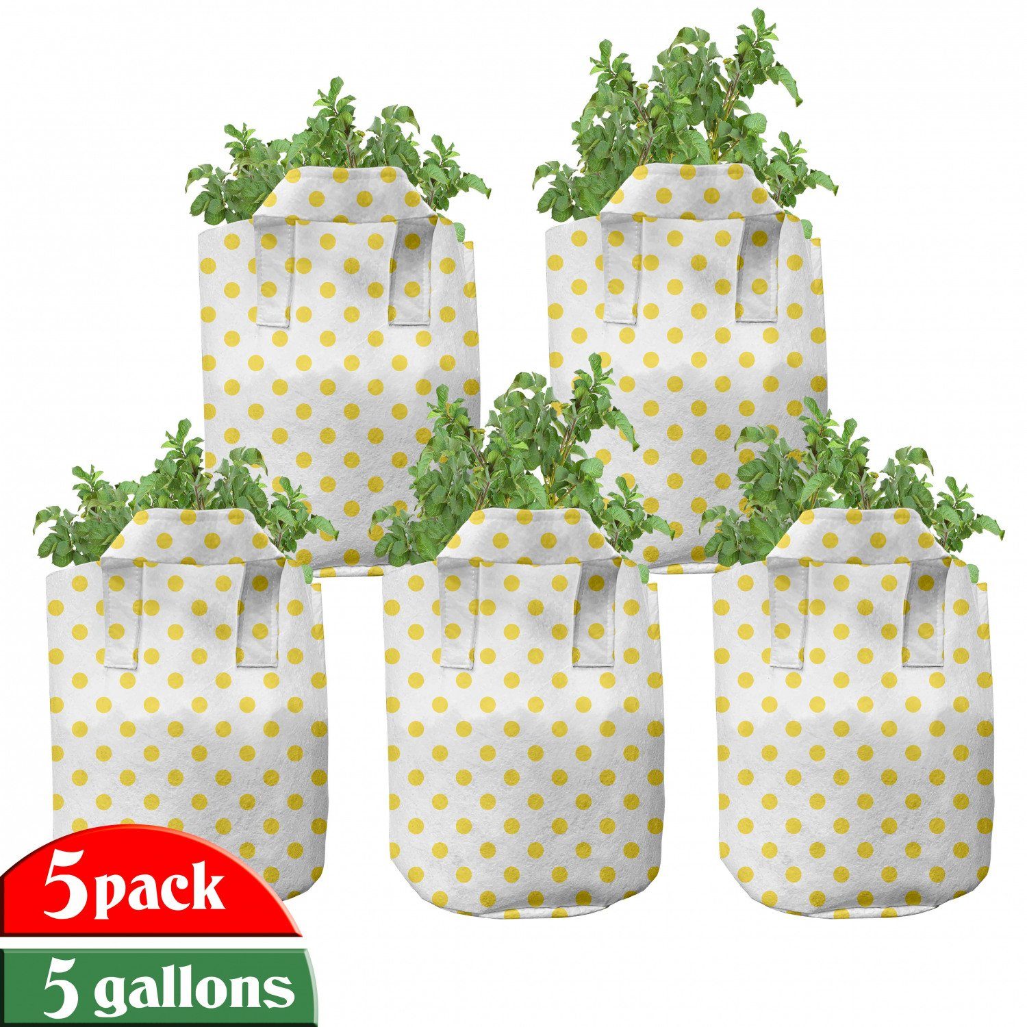 Pflanzen, Spots für Picknick Pflanzkübel hochleistungsfähig Griffen Abakuhaus Yellow Stofftöpfe Retro mit