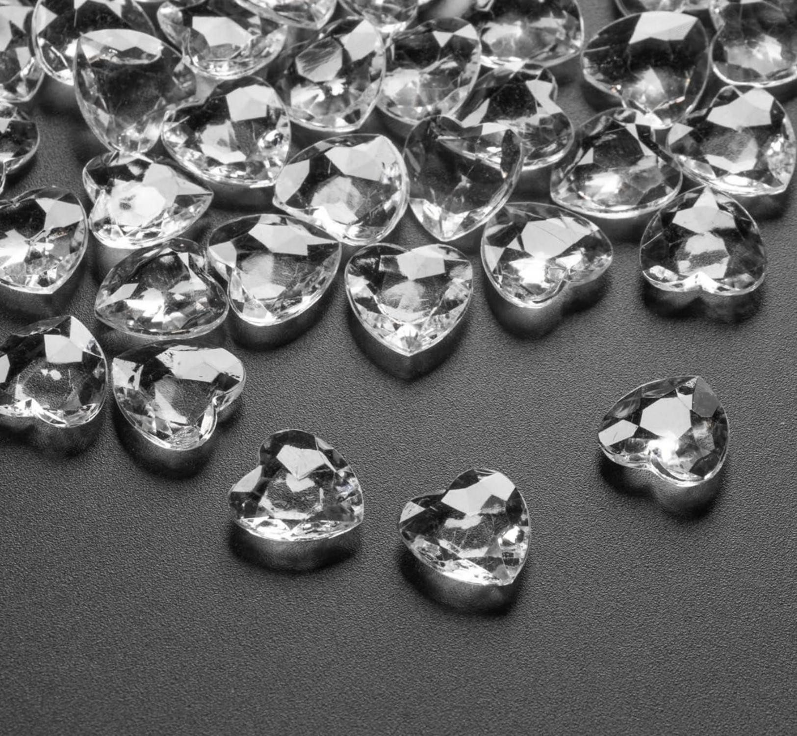 Glas 500Stk Funkelnde Herz Diamanten 12mm DIY Hochzeit Deko Transparent