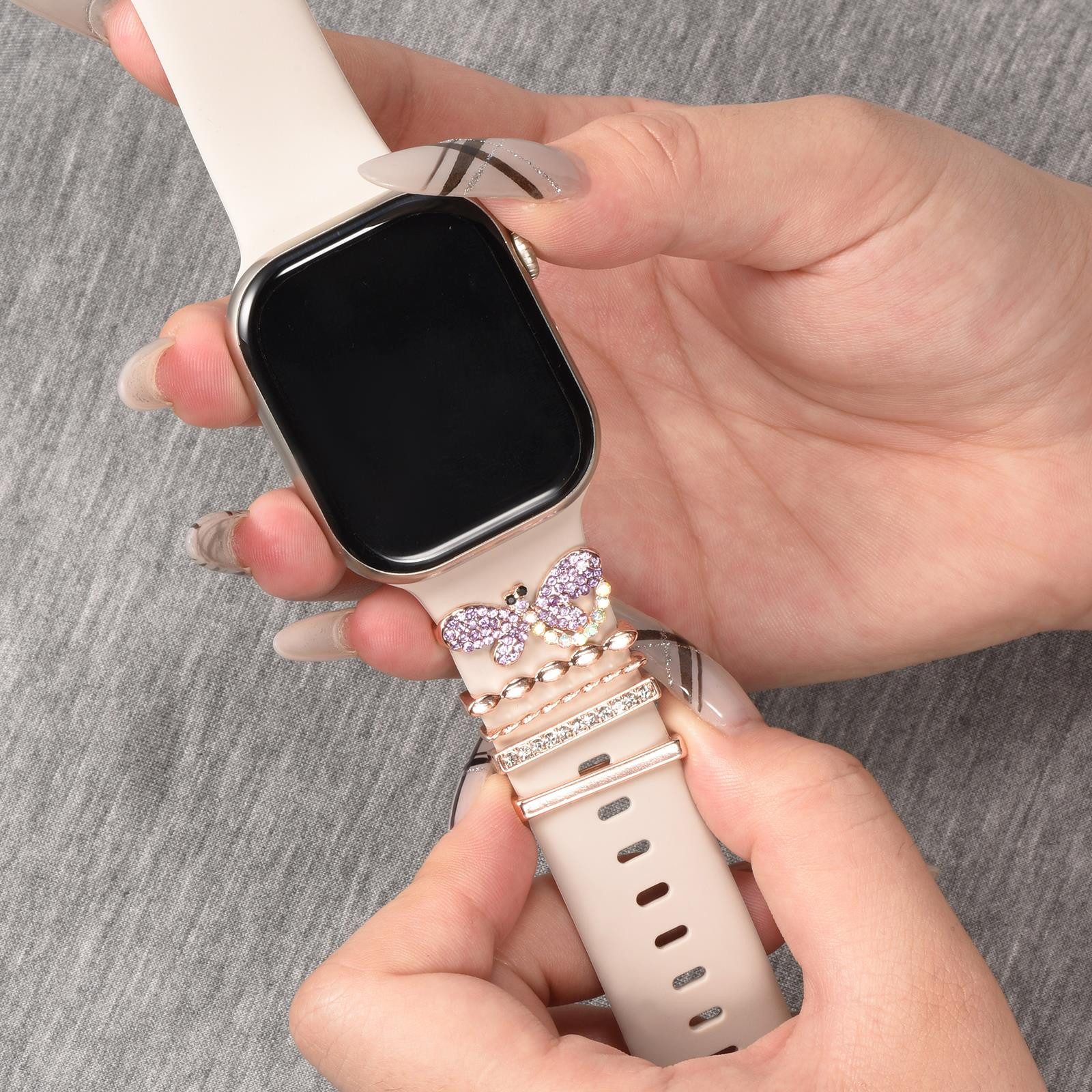 CoolGadget Smartwatch-Armband Uhren Charms Schmuck Ringe Deko Loops Motiv Clips, passend für alle Apple Watch und Samsung Galaxy Watch Modelle – Bild 5 von 5
